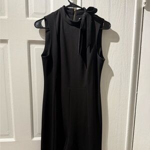 Calvin Klein Black Midi Dress with Bow Detail